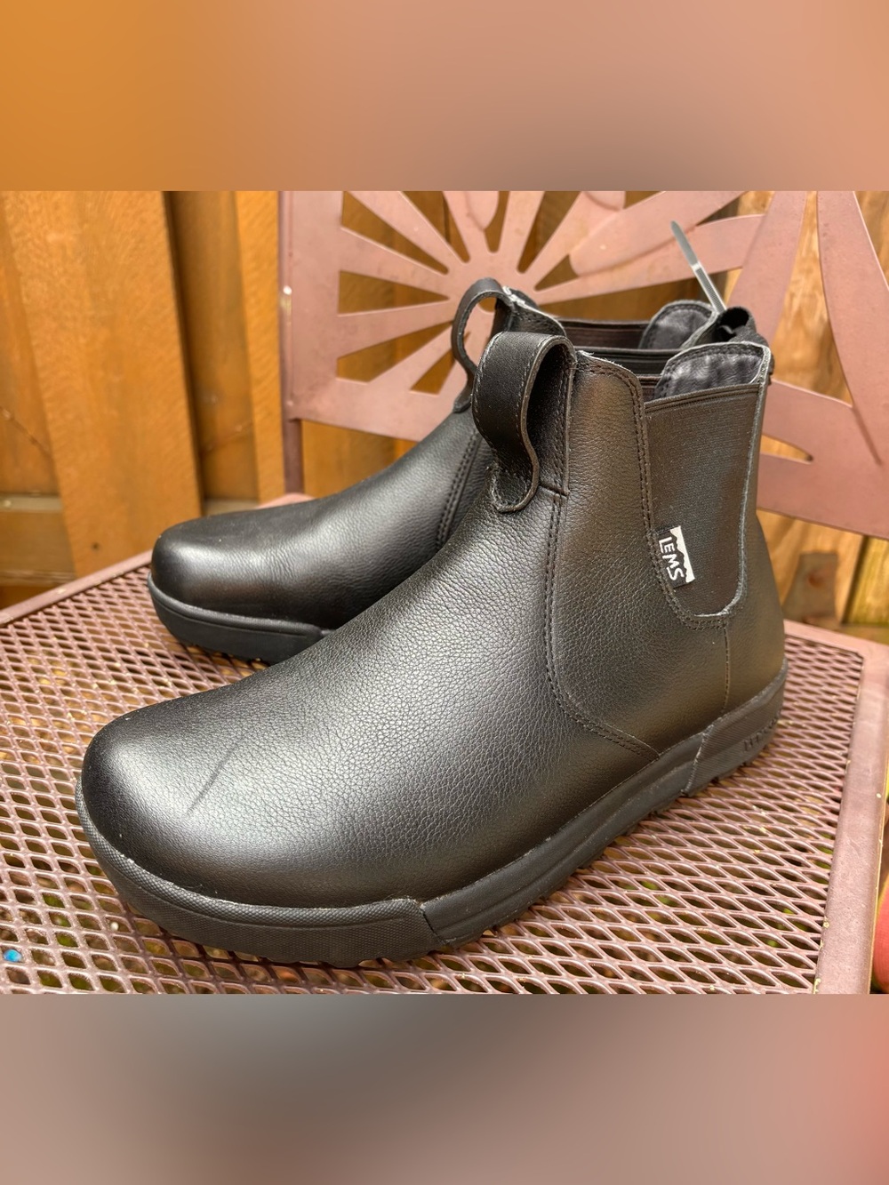 Men's Black Lems Chelsea Boots Tuff - Slip-On Comfort size 9 women’s 10.5